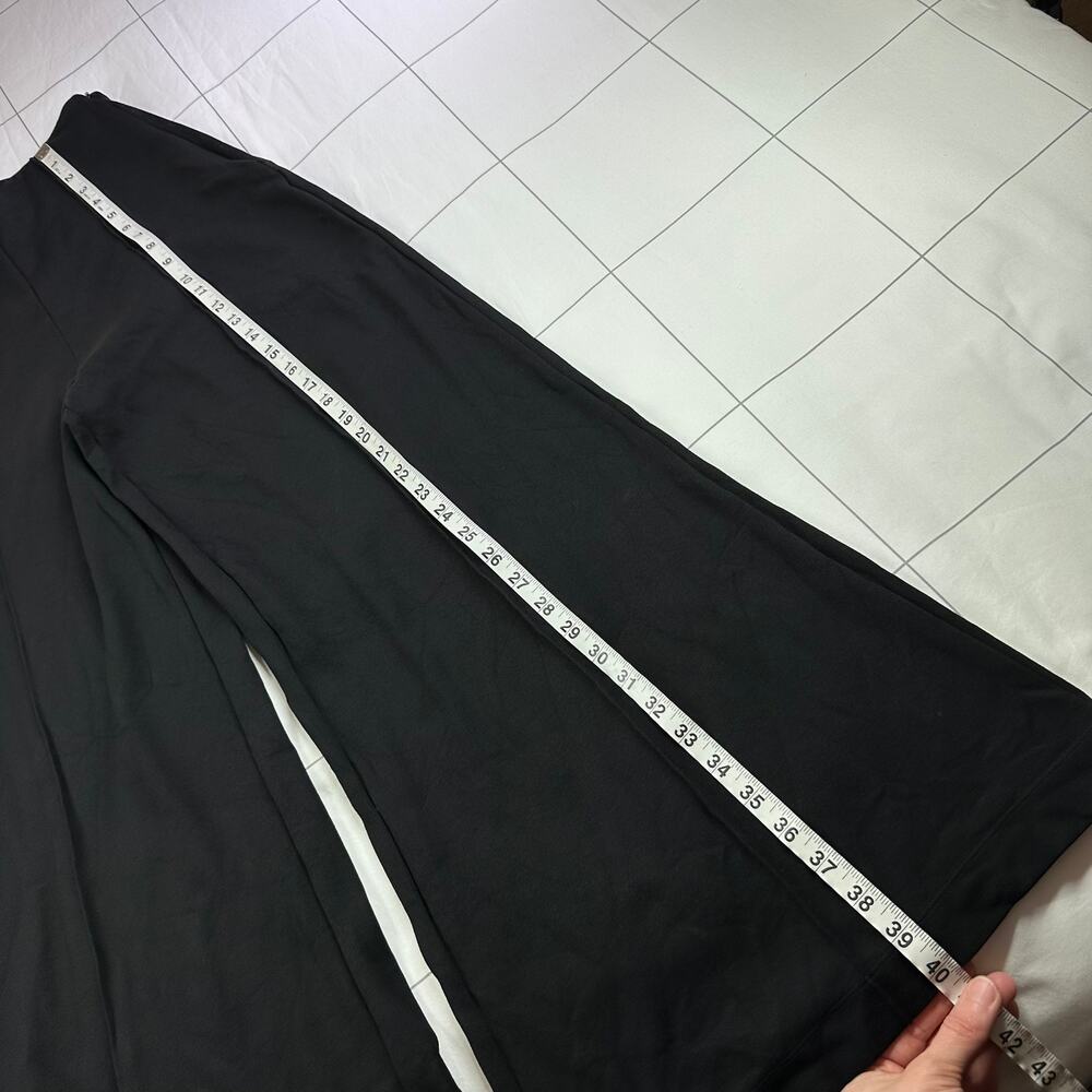 Quince Pants Women Medium Black Ponte Knit Super Wide Leg Ultra Stretch Side Zip - Picture 12 of 13